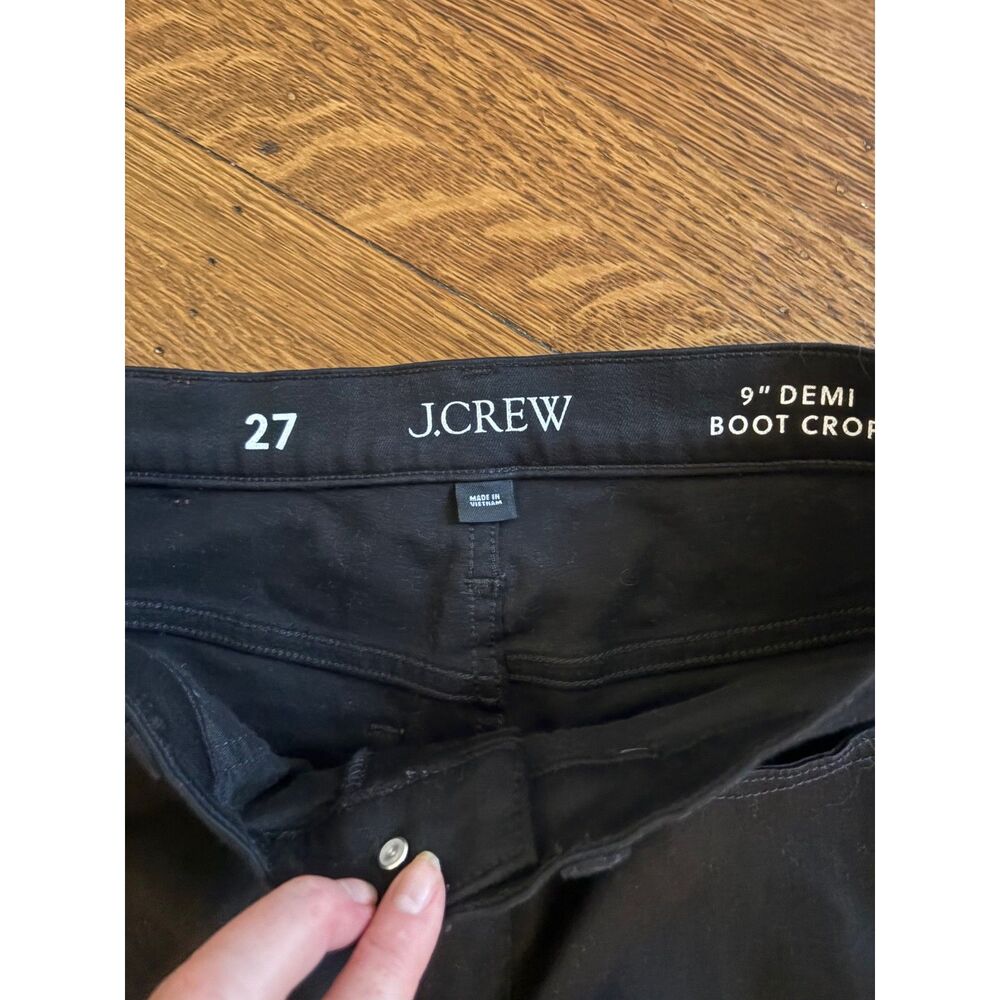 J.Crew 9-Inch Demi-Boot Crop Jeans Black Raw Hem Women’s Size 27 - Picture 4 of 5